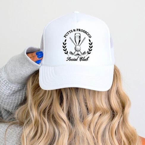 Putts and Pros Social Club Club Trucker Hat للبالغين Foam Front Classic 5 Panel Snapback in Kuwait