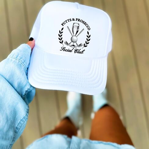 Putts and Pros Social Club Club Trucker Hat للبالغين Foam Front Classic 5 Panel Snapback in Kuwait