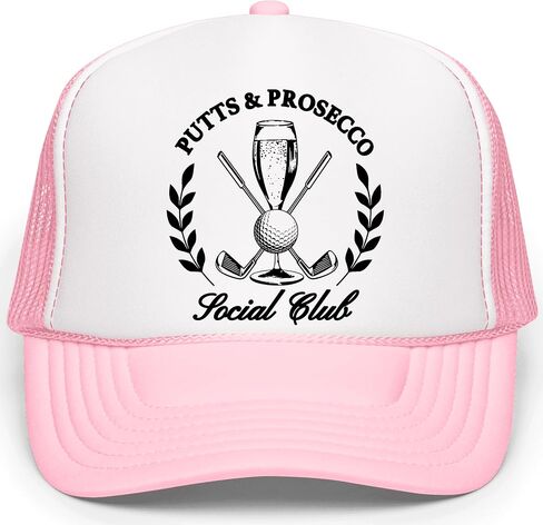 Putts and Pros Social Club Club Trucker Hat للبالغين Foam Front Classic 5 Panel Snapback in Kuwait