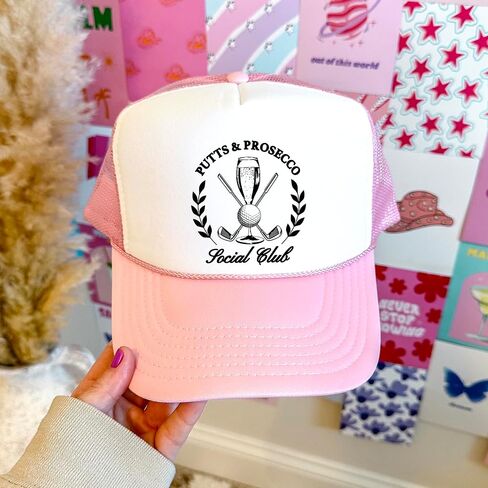 Putts and Pros Social Club Club Trucker Hat للبالغين Foam Front Classic 5 Panel Snapback in Kuwait