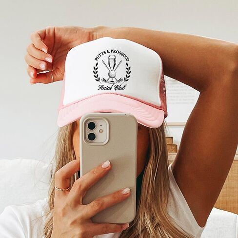 Putts and Pros Social Club Club Trucker Hat للبالغين Foam Front Classic 5 Panel Snapback in Kuwait