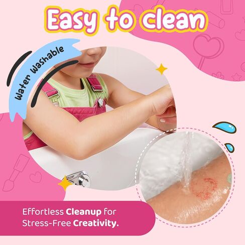 مجموعات أقلام فن الأظافر والجسم للأطفال، 27 قطعة من مجموعات أقلام الوشم المؤقتة القابلة للغسل، مجموعات أقلام مكياج لحفلات التجميل الحقيقية للأطفال، هدية مثالية وألعاب إبداعية للأطفال من سن 3 إلى 12 عامًا in Kuwait