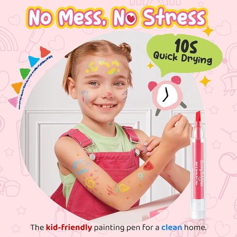 مجموعات أقلام فن الأظافر والجسم للأطفال، 27 قطعة من مجموعات أقلام الوشم المؤقتة القابلة للغسل، مجموعات أقلام مكياج لحفلات التجميل الحقيقية للأطفال، هدية مثالية وألعاب إبداعية للأطفال من سن 3 إلى 12 عامًا in Kuwait