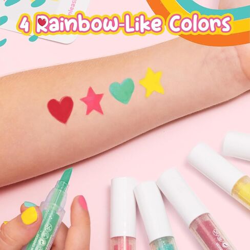 مجموعات أقلام فن الأظافر والجسم للأطفال، 27 قطعة من مجموعات أقلام الوشم المؤقتة القابلة للغسل، مجموعات أقلام مكياج لحفلات التجميل الحقيقية للأطفال، هدية مثالية وألعاب إبداعية للأطفال من سن 3 إلى 12 عامًا in Kuwait