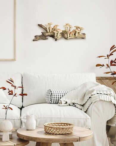 Tilibeika راتنجات الفطر جدار ديكور النحت ، معلقة Cottagecore Wall Art for Home Farmhouse ، ديكور خيالي ريفي للمكتب ، فطر الغابات هدية لغرفة المعيشة ، غرفة نوم ، مطبخ in Saudi Arabia