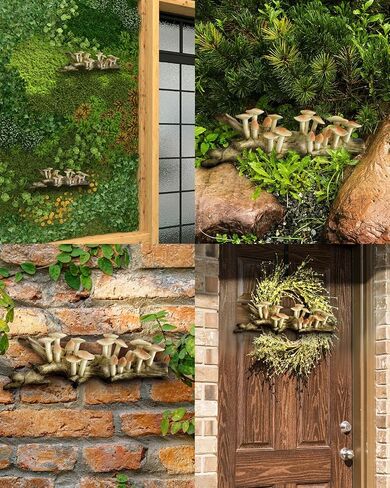 Tilibeika راتنجات الفطر جدار ديكور النحت ، معلقة Cottagecore Wall Art for Home Farmhouse ، ديكور خيالي ريفي للمكتب ، فطر الغابات هدية لغرفة المعيشة ، غرفة نوم ، مطبخ in Saudi Arabia
