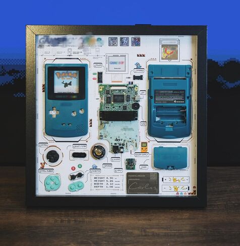 مؤطرة للدموع جدار الفن لألوان Gameboy - عرض وحدة التحكم باليد باليد - ديكور للألعاب الرجعية لعشاق اللعبة الكلاسيكية ، فن إطار جدار ، ديكور الجدران ، فن الجدار لـ GBC ، هدية له in Saudi Arabia