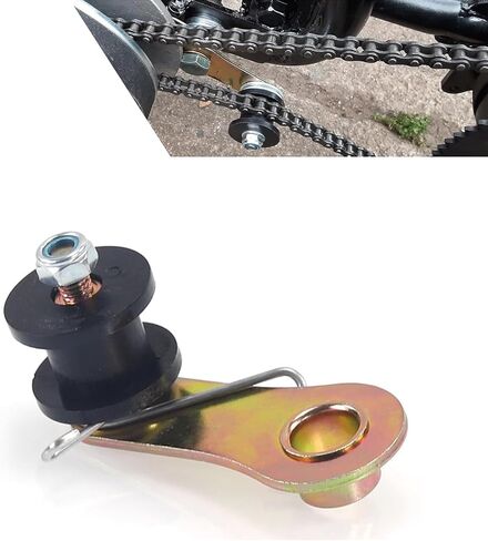 Chain Tensioner, 110 CC 125 CC 140 CC Heavy Duty Chain Roller Tensioner with Spring, Iron Rust-proof Portable Sprocket Guide, for Most Motorcycles ATVs Mini Bikes Chain Repair Tool (Black) in Saudi Arabia