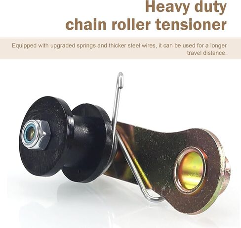 Chain Tensioner, 110 CC 125 CC 140 CC Heavy Duty Chain Roller Tensioner with Spring, Iron Rust-proof Portable Sprocket Guide, for Most Motorcycles ATVs Mini Bikes Chain Repair Tool (Black) in Saudi Arabia