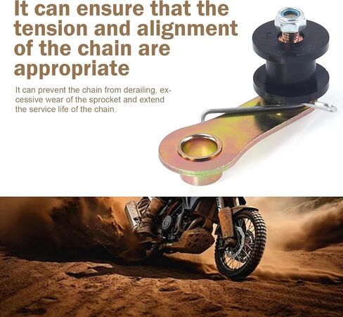 Chain Tensioner, 110 CC 125 CC 140 CC Heavy Duty Chain Roller Tensioner with Spring, Iron Rust-proof Portable Sprocket Guide, for Most Motorcycles ATVs Mini Bikes Chain Repair Tool (Black) in Saudi Arabia