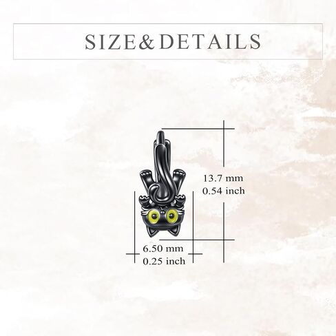 YFN Cat Earrings Sterling Silver Black Cat Huggie Hoop Earrings Witch Jewelry Kitty Gifts for Women in Saudi Arabia