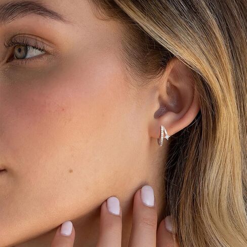 Hoop Earrings for Women Trendy 14k Gold/Silver/Rose Gold Plated Small Huggie Cartilage Hoop Earring Dainty Hypoallergenic Diamond Cubic Zirconia Hoops Earrings Fashion Jewelry Gifts in Saudi Arabia
