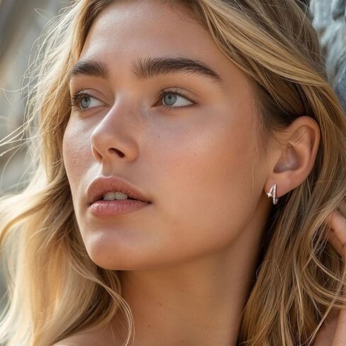 Hoop Earrings for Women Trendy 14k Gold/Silver/Rose Gold Plated Small Huggie Cartilage Hoop Earring Dainty Hypoallergenic Diamond Cubic Zirconia Hoops Earrings Fashion Jewelry Gifts in Saudi Arabia