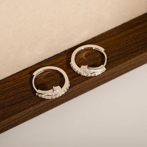 Hoop Earrings for Women Trendy 14k Gold/Silver/Rose Gold Plated Small Huggie Cartilage Hoop Earring Dainty Hypoallergenic Diamond Cubic Zirconia Hoops Earrings Fashion Jewelry Gifts in Saudi Arabia