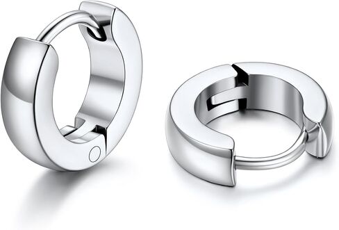 U7 Small Hoop Earrings for Women Men Stainless Steel/Black/Gold Huggie Hoop Earrings Hypoallergenic Lightweight 7/8/9/10/12/14/16mm in Saudi Arabia