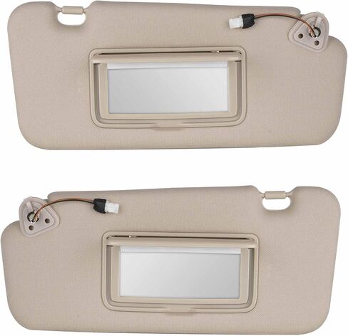 Beige Driver Left + Passenger Right Side Sun Visor Replacement Compatible with Nissan Murano 2009 2010 2011 2012 2013 2014 with Light Replace 96401-1AA1B 96400-1AA1B in Saudi Arabia