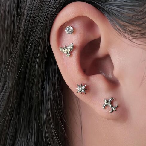 Limerencia F136 Hypoallergenic Grate Zirconia Zirconia Pure Titanium Studs ، G23 Small Dainty Arrings for Women's Compons in Kuwait