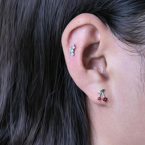 Limerencia F136 Hypoallergenic Grate Zirconia Zirconia Pure Titanium Studs ، G23 Small Dainty Arrings for Women's Compons in Kuwait