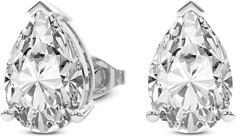 Diamond Deal IGI Certified 1.00to 5.00 قيراط شكل الكمثرى على شكل أقراط مسمار 3-شريحة من الذهب الأصفر أو الأبيض أو الوردي مع إغلاق الظهر in Kuwait