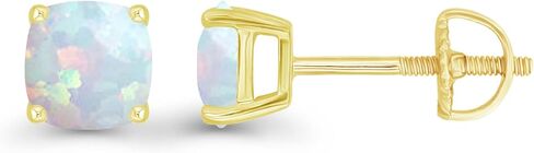 14K Gold مطلي 925 Sterling Silver Hypoallergenic 4mm Cushion Cutsestes Minuine Birthaire Solitaire Screpback Stud Strings in Kuwait