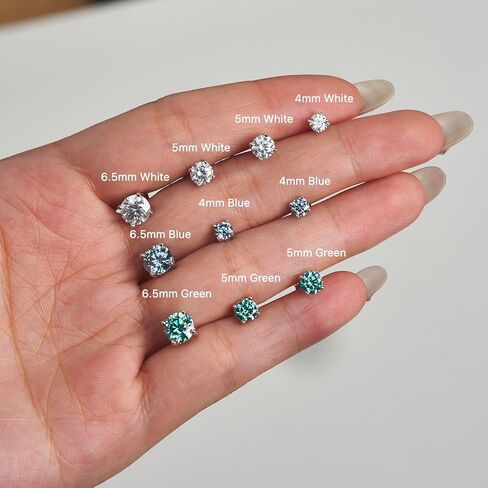 0.6ct/1ct/2ct moissanite arics for women & men 925 sterling silver hypoallergenic flat 1 pair d color lab التي تم إنشاؤها الرائع في أقراط moissanite الهدية المثالية للنساء مع الشهادة in Kuwait