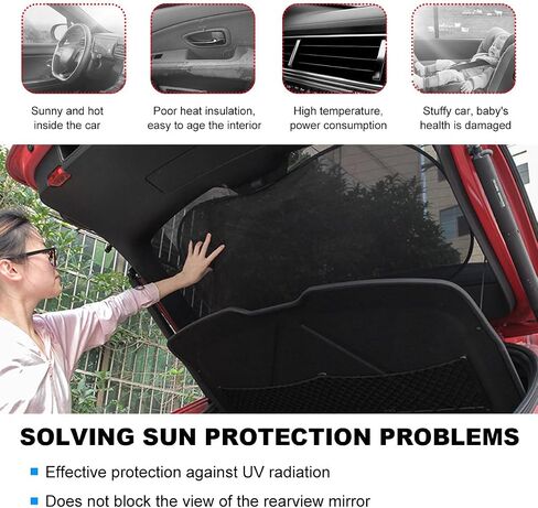5PCS Car Rear Windshield Shade, 39"×20" Cling Sunshade Rear Window Cover with Suction Cups, Sunlight, Glare and UV Rays Blocker Protection for Your Baby, Car Accessories in Saudi Arabia