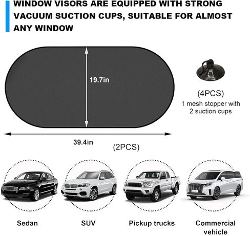 5PCS Car Rear Windshield Shade, 39"×20" Cling Sunshade Rear Window Cover with Suction Cups, Sunlight, Glare and UV Rays Blocker Protection for Your Baby, Car Accessories in Saudi Arabia