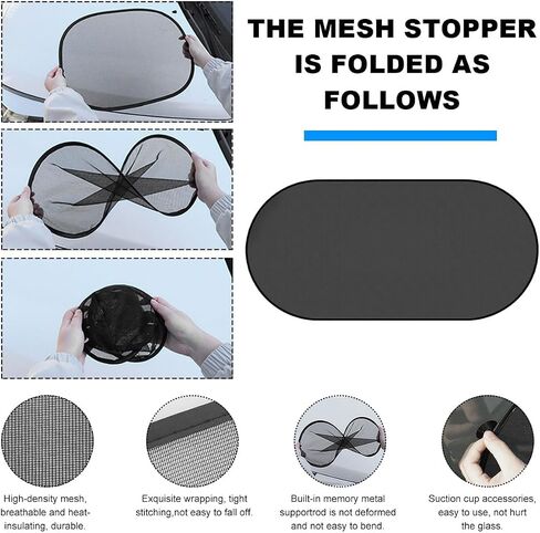 5PCS Car Rear Windshield Shade, 39"×20" Cling Sunshade Rear Window Cover with Suction Cups, Sunlight, Glare and UV Rays Blocker Protection for Your Baby, Car Accessories in Saudi Arabia