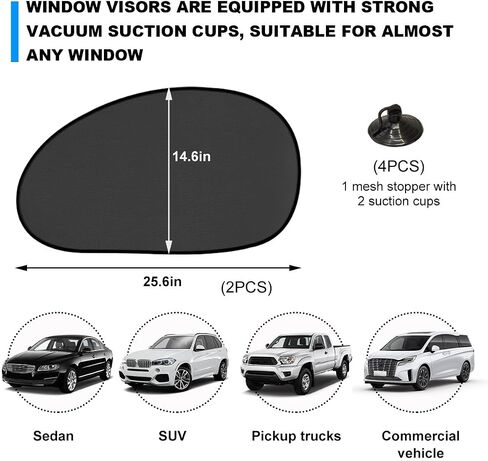 5PCS Car Rear Windshield Shade, 39"×20" Cling Sunshade Rear Window Cover with Suction Cups, Sunlight, Glare and UV Rays Blocker Protection for Your Baby, Car Accessories in Saudi Arabia