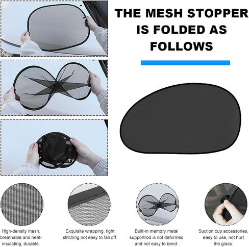 5PCS Car Rear Windshield Shade, 39"×20" Cling Sunshade Rear Window Cover with Suction Cups, Sunlight, Glare and UV Rays Blocker Protection for Your Baby, Car Accessories in Saudi Arabia