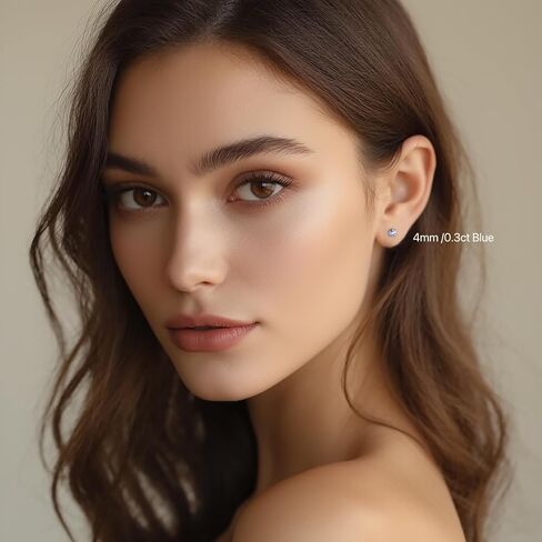 0.6ct/1ct/2ct moissanite arics for women & men 925 sterling silver hypoallergenic flat 1 pair d color lab التي تم إنشاؤها الرائع في أقراط moissanite الهدية المثالية للنساء مع الشهادة in Kuwait