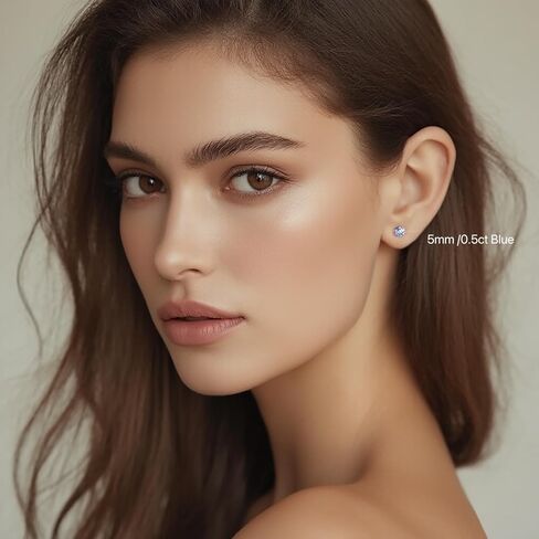 0.6ct/1ct/2ct moissanite arics for women & men 925 sterling silver hypoallergenic flat 1 pair d color lab التي تم إنشاؤها الرائع في أقراط moissanite الهدية المثالية للنساء مع الشهادة in Kuwait