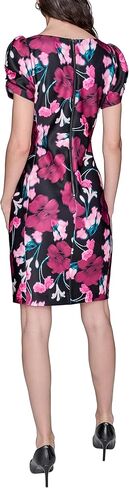 KARL LAGERFELD Women's Short Ruched Sleeve Jewel Neck Sheath Mini Dress in Kuwait