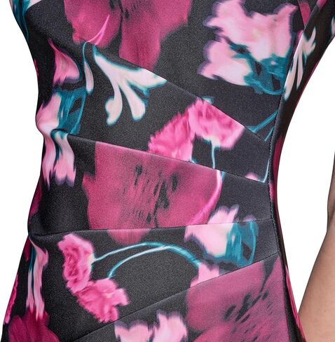 KARL LAGERFELD Women's Short Ruched Sleeve Jewel Neck Sheath Mini Dress in Kuwait