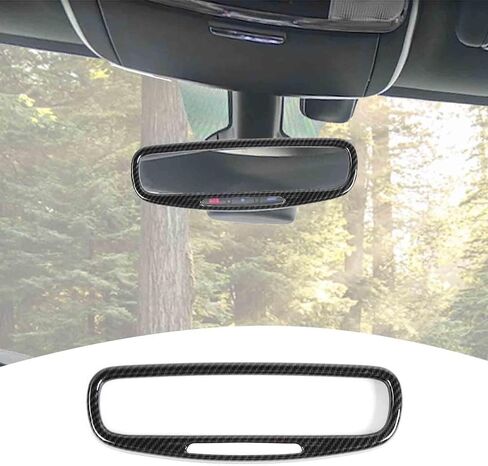 for Durango Interior Rear View Mirror Cover Trim Frame Compatible with Dodge Durango 2017-2024 Carbon Fiber Interior Accessories in Saudi Arabia