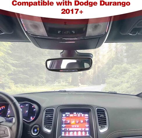 for Durango Interior Rear View Mirror Cover Trim Frame Compatible with Dodge Durango 2017-2024 Carbon Fiber Interior Accessories in Saudi Arabia
