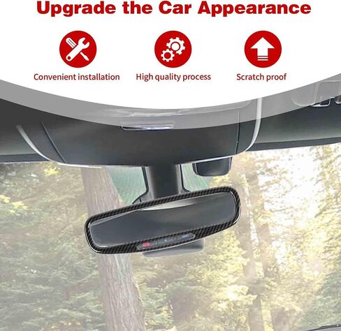 for Durango Interior Rear View Mirror Cover Trim Frame Compatible with Dodge Durango 2017-2024 Carbon Fiber Interior Accessories in Saudi Arabia