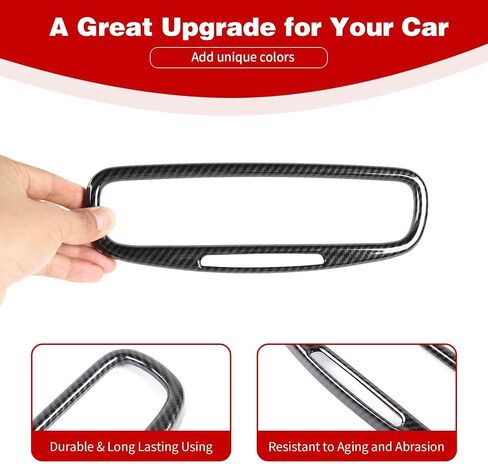 for Durango Interior Rear View Mirror Cover Trim Frame Compatible with Dodge Durango 2017-2024 Carbon Fiber Interior Accessories in Saudi Arabia