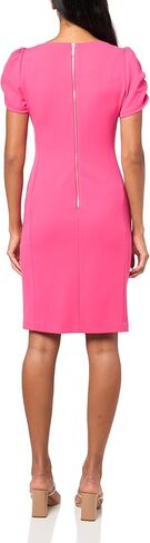 KARL LAGERFELD Women's Short Ruched Sleeve Jewel Neck Sheath Mini Dress in Kuwait