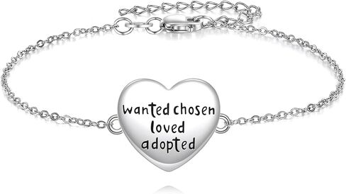 YFN Adoption Bracelet Sterling Silver Adoption Symbol Charm Bracelet Stepmom Jewelry for Women Adoption Day Gifts in Saudi Arabia