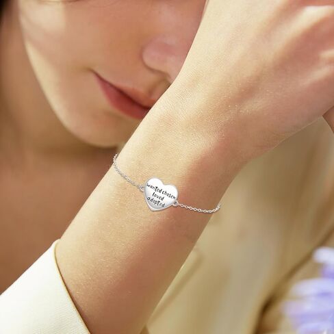 YFN Adoption Bracelet Sterling Silver Adoption Symbol Charm Bracelet Stepmom Jewelry for Women Adoption Day Gifts in Saudi Arabia