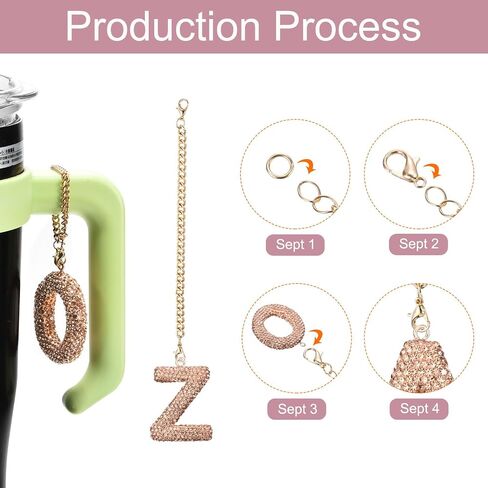 MECCANIXITY Bling Car Letter Charm, Initial S Letter Interior Car Rear View Mirror Decoration Hanging Crystal Ornaments for Women Bags Water Cup DIY Craft, Champagne in Saudi Arabia