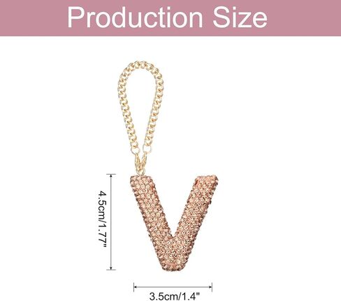 MECCANIXITY Bling Car Letter Charm, Initial S Letter Interior Car Rear View Mirror Decoration Hanging Crystal Ornaments for Women Bags Water Cup DIY Craft, Champagne in Saudi Arabia