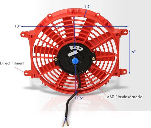 AJP Distributors 10" 12V 80W Electric Slim Push Pull Radiator Fan, Low Profile Thin Cooling Fan Assembly + Universal Mounting Kit Compatible/Replacement For Engine Motor Bay Automotive Cars Trucks SUV in Saudi Arabia