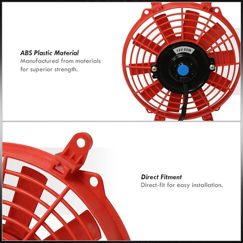 AJP Distributors 9" 12V 80W Electric Slim Push Pull Radiator Fan, Low Profile Thin Cooling Fan Assembly + Universal Mounting Kit Compatible/Replacement For Engine Motor Bay Automotive Cars Trucks SUVs in Saudi Arabia