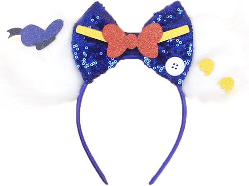 FACHPINT White Mouse Ears, Daisy bow Mouse Headband for Anyone, Cute Mouse Ears Headband for Amusement Park Birthday Party Cosplay Accessories in Kuwait