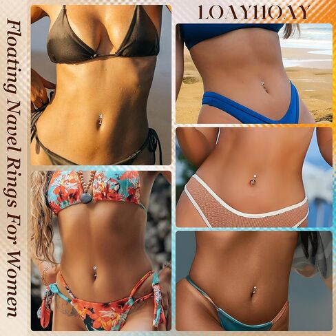 14G G23 Titanium Floating Belly Button Rings for Women Petite Flat Back CZ Belly Rings Small Opal Curved Navel Rings Internally Threaded Hypoallergenic Belly Piercing 8-14mm in Kuwait