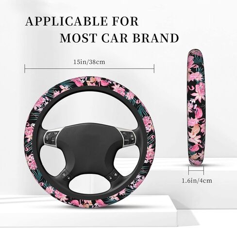 Gothic Moth Steering Wheel Cover Non-Slip Auto Steering Wheel Protector Car Accessories Universal Fit 15 Inches for Men Women in Kuwait