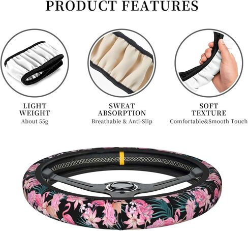 Gothic Moth Steering Wheel Cover Non-Slip Auto Steering Wheel Protector Car Accessories Universal Fit 15 Inches for Men Women in Kuwait