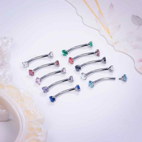 Ruifan 16g Rook Piercing Jewelry Titanium titanium داخليًا ملولبًا CZ حاجب الحاجز الحاجب Tragus Helix Conch Loble أقراط Lip Rings مجوهرات ثقب للجسم للنساء الرجال 6 مم 10 مم 10 مم 10 ملم in Saudi Arabia